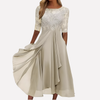 Abito da Sera in Chiffon con Pizzo Floreale da Donna