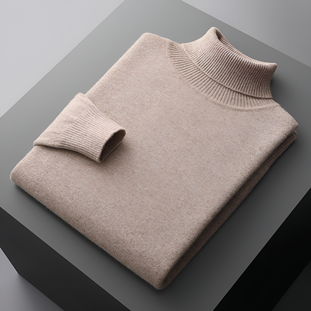 Maglione Collo Alto in Lana Fine per Uomo