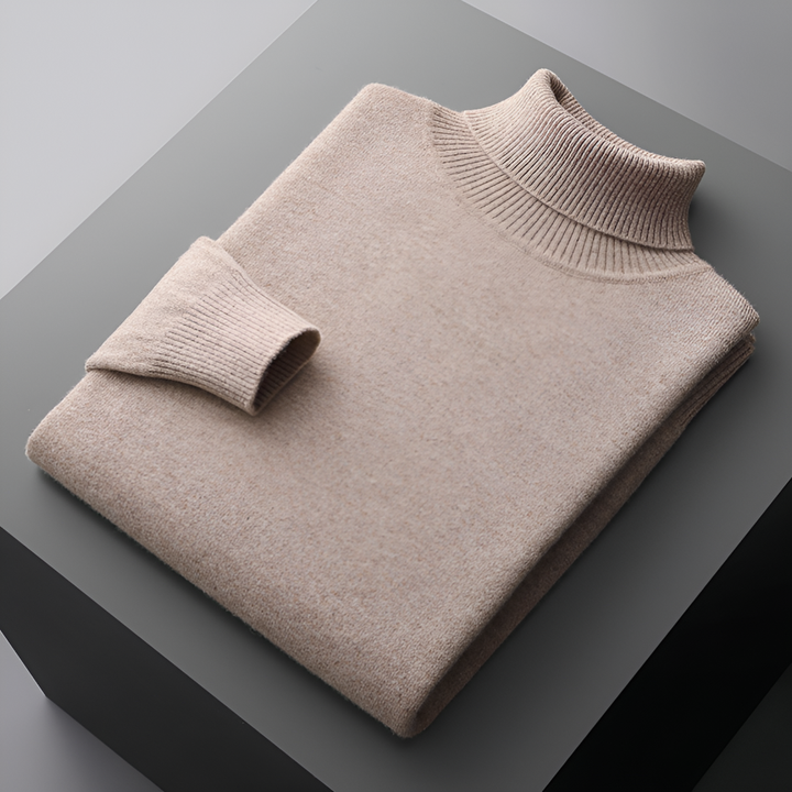 Maglione Collo Alto in Lana Fine per Uomo