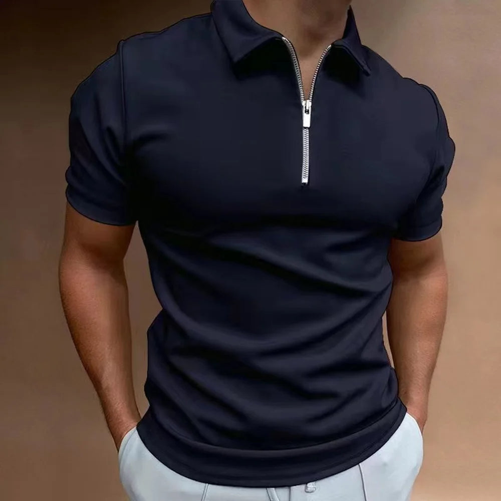 Sofisticazione Moderna - Polo con Collo Zip per Uomini