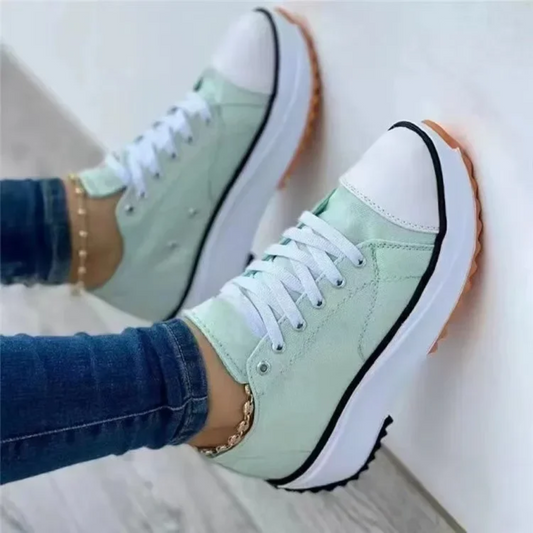 Scarpe Casual in Tela da Donna – Stile Classico e Comfort Verde