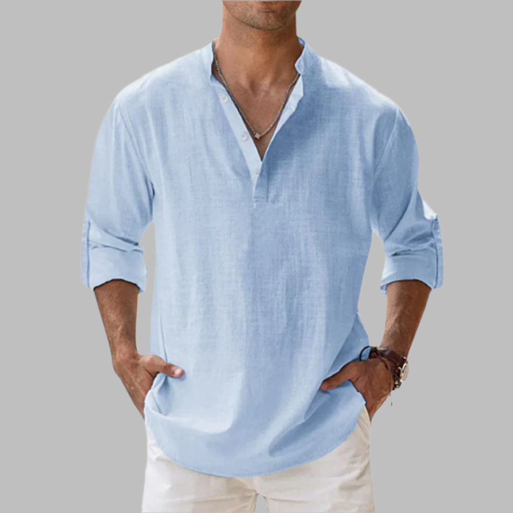 Camicia in lino dalla vestibilità comoda da uomo