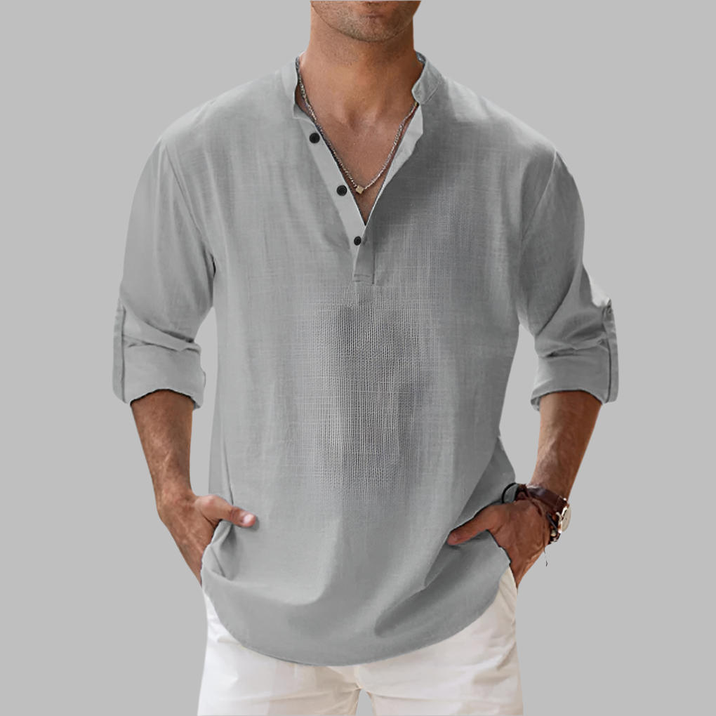 Camicia in lino dalla vestibilità comoda da uomo