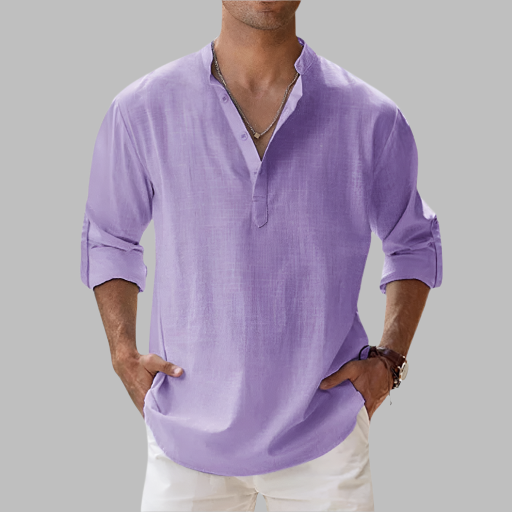 Camicia in lino dalla vestibilità comoda da uomo