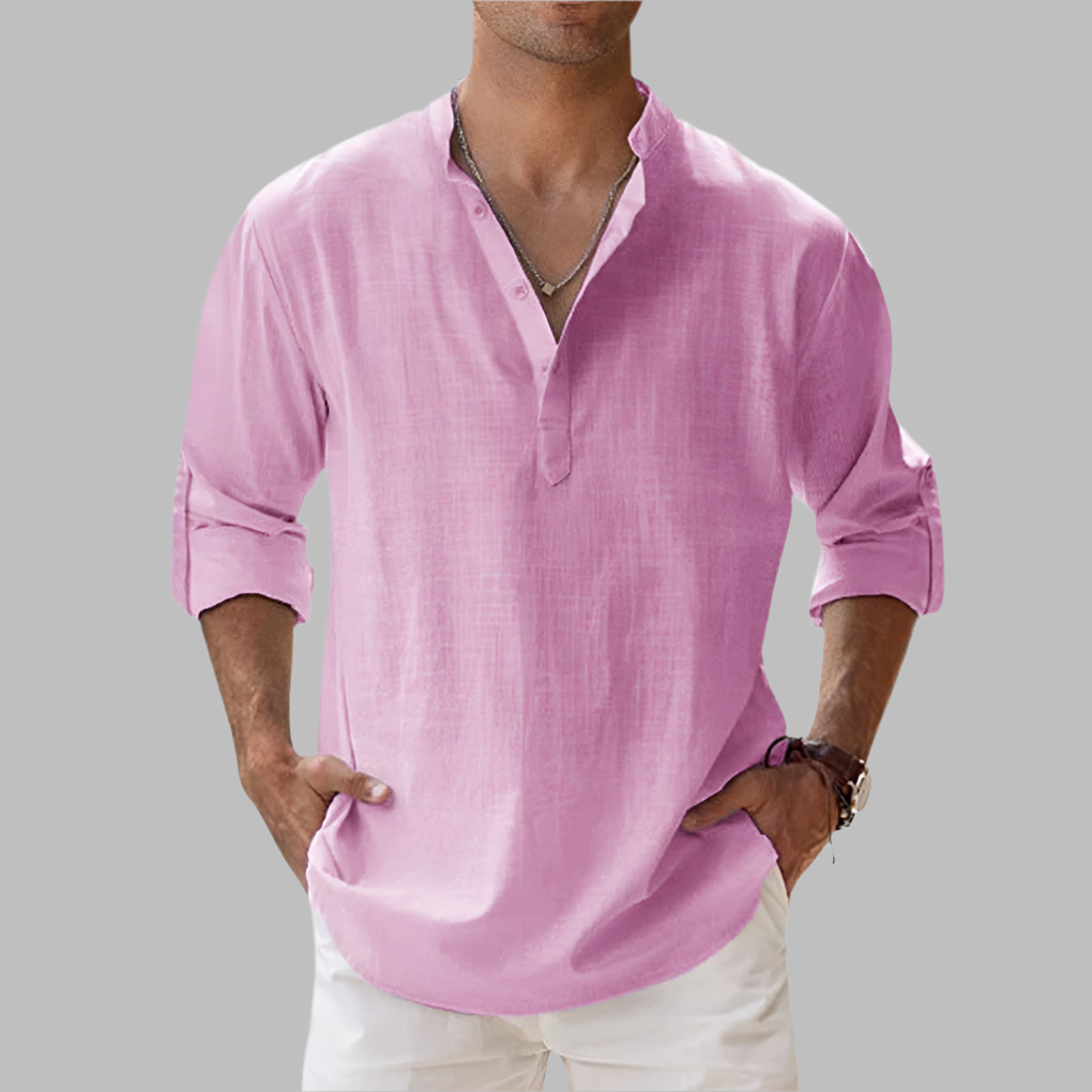 Camicia in lino dalla vestibilità comoda da uomo