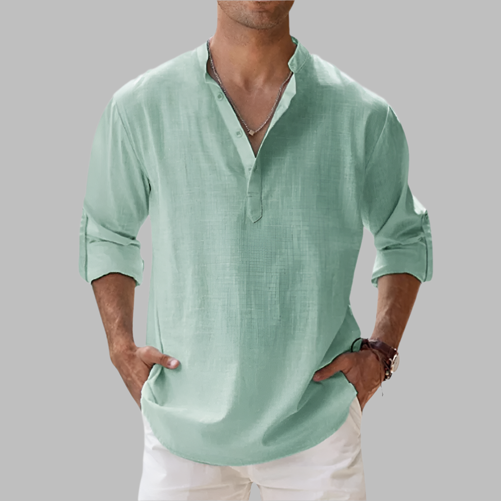Camicia in lino dalla vestibilità comoda da uomo