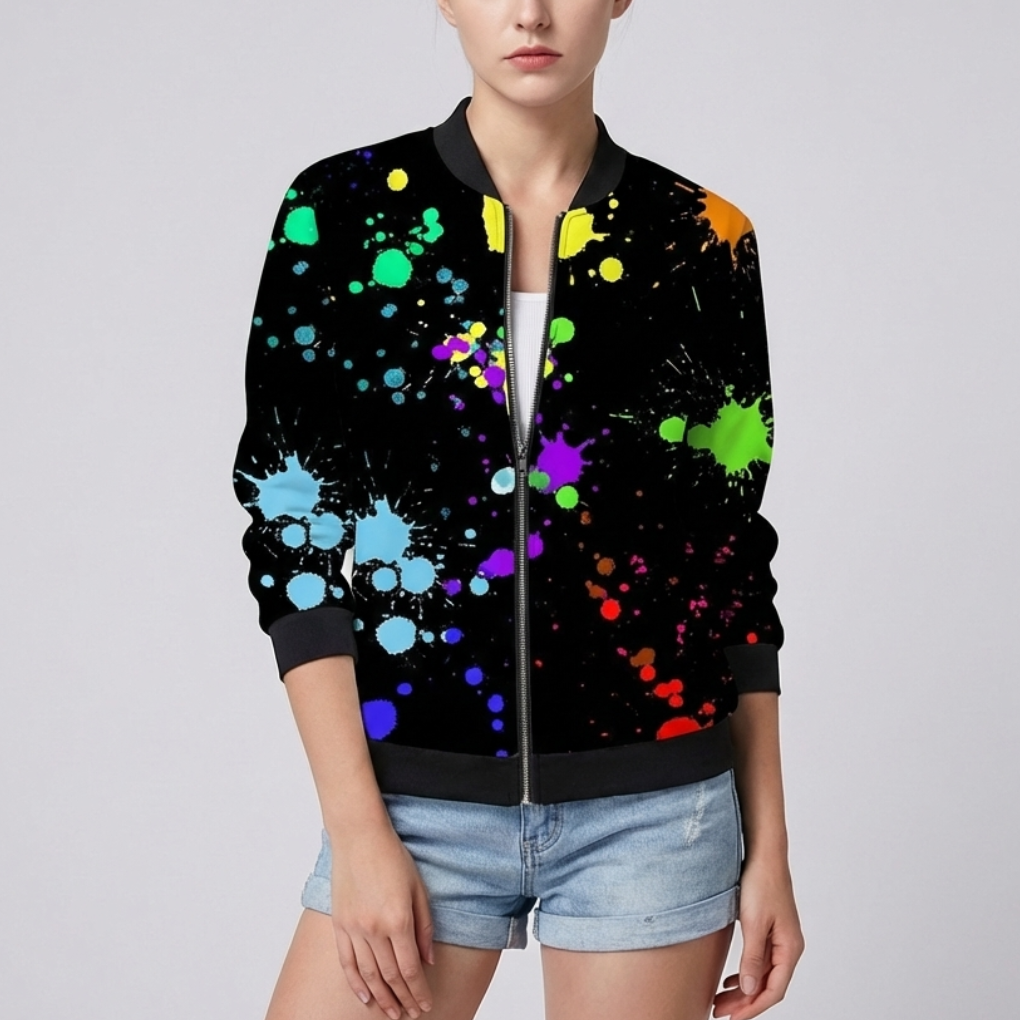 Design Floreale con Giacca Stampata per Donne