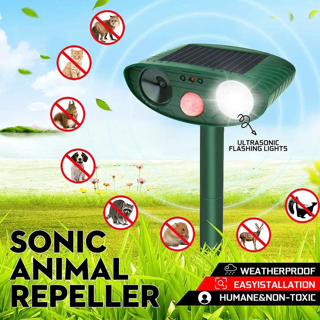 Repellente Animale Ultrasonico Solare Attivato dal Movimento
