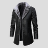 Cappotto in Pelle Foderato in Pelliccia per Uomini