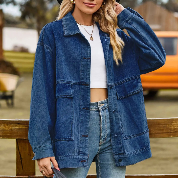 Giacca in Denim Classica Vintage per Donne