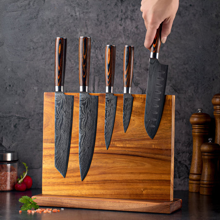 Blocco Coltelli Magnetico in Legno per una Cucina Efficiente