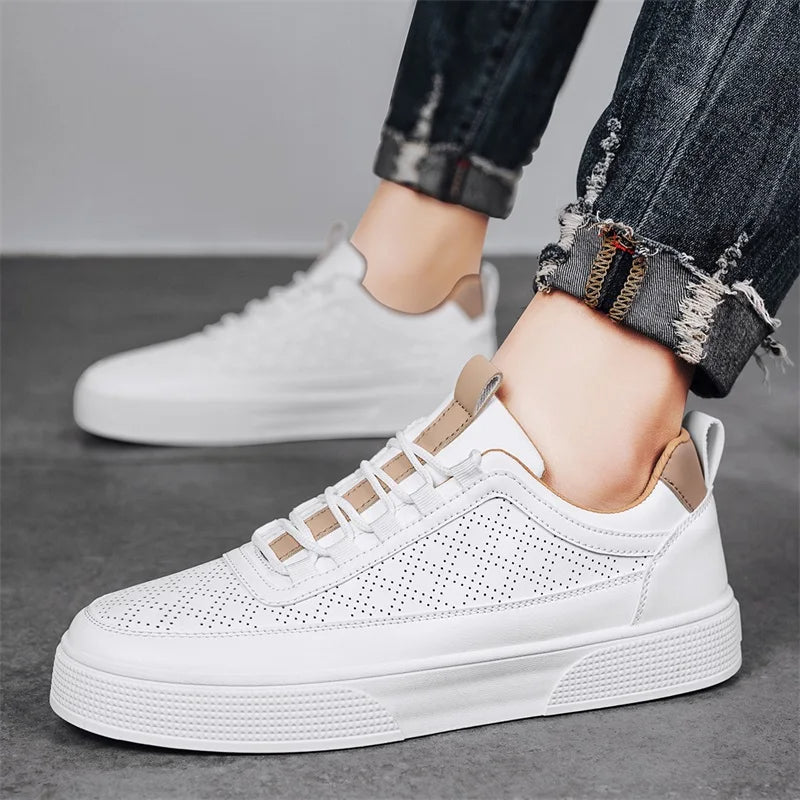 Sneakers basse in vera pelle da uomo