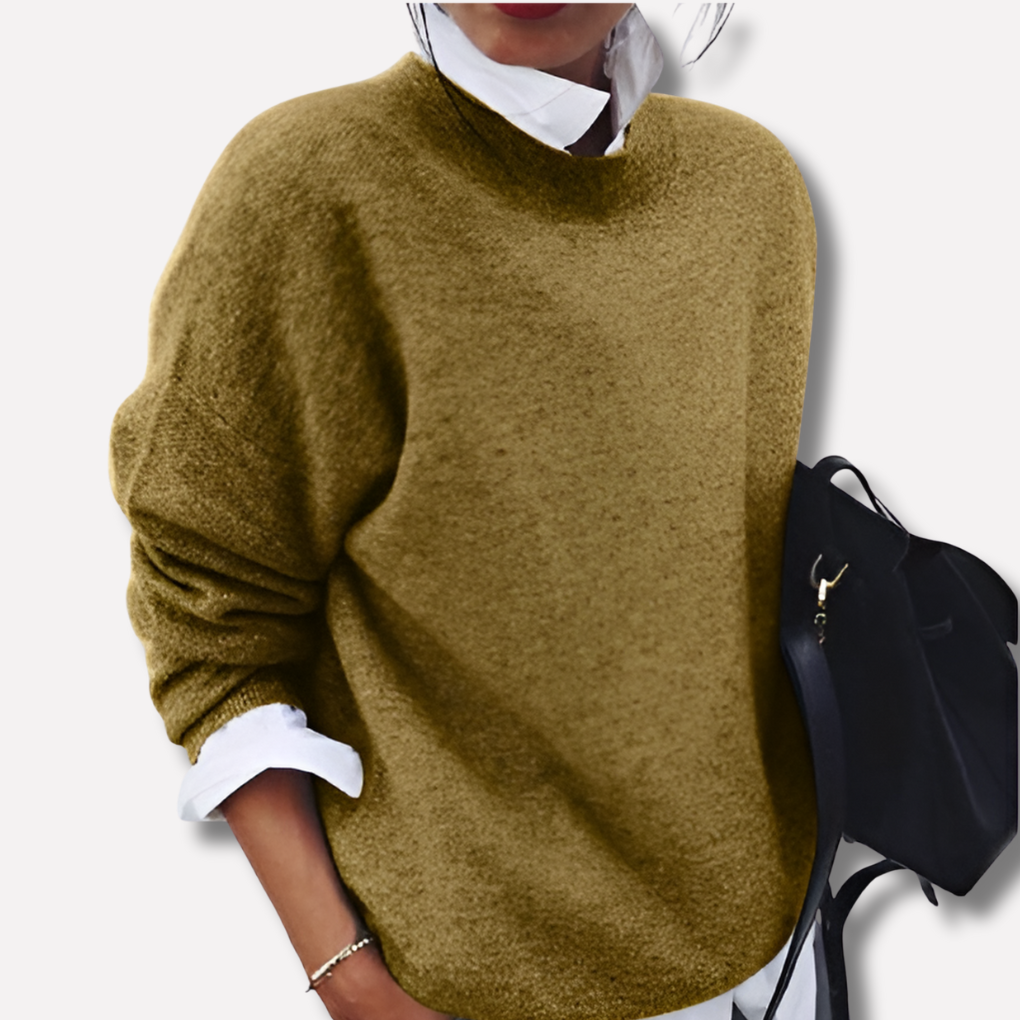 Maglione girocollo effetto lana da donna