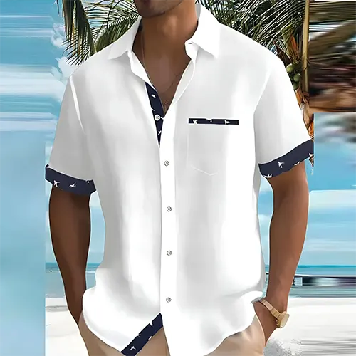 Liam – Camicia Estiva Uomo a Maniche Corte | Traspirante e Stilosa