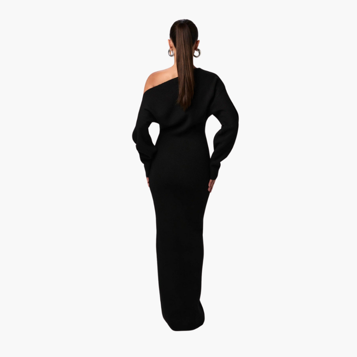 Abito in Maglia Senza Spalline per Donne – Abito Serale Elegante