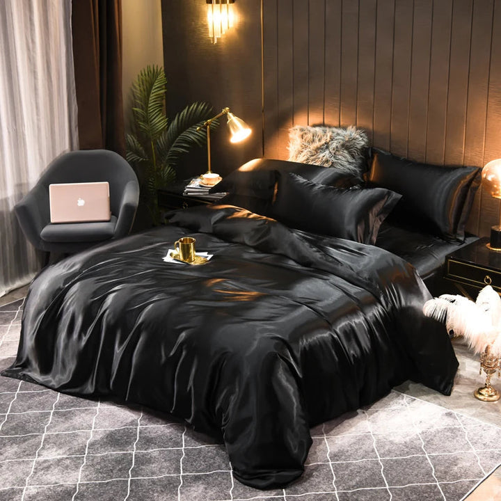 Set di Biancheria in Satin Setoso Indulgi nel Comfort Luxuoso