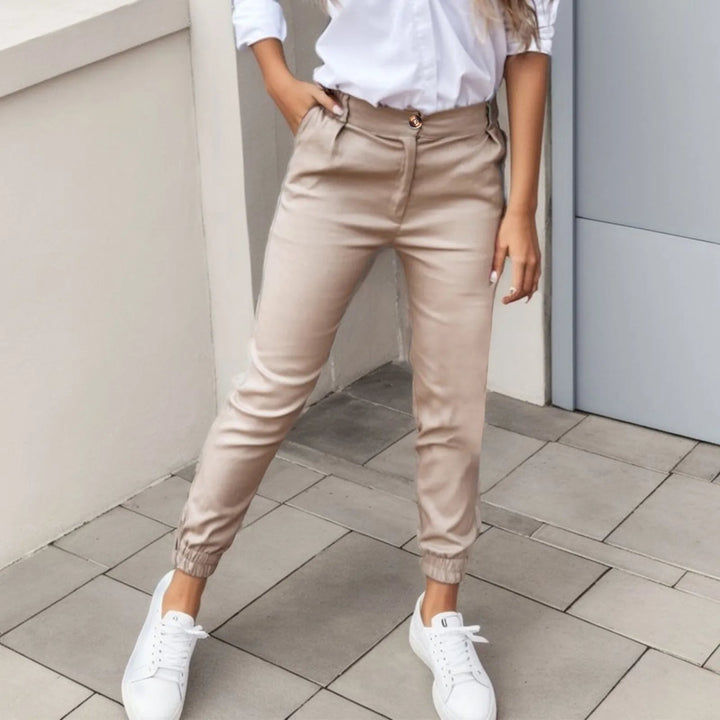 Pantaloni da Allenamento Alti in Vita con Dettagli sulla Tasca