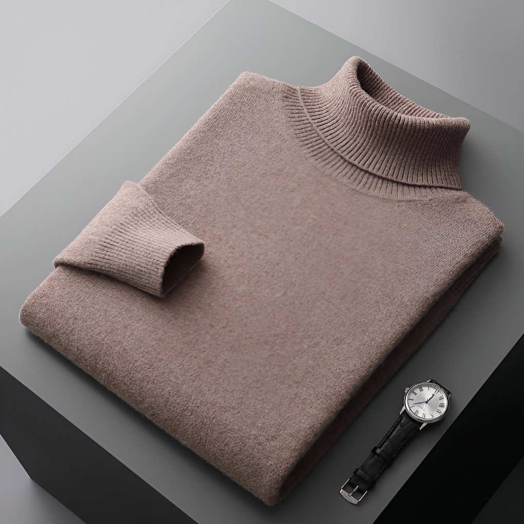 Maglione Collo Alto in Lana Fine per Uomo