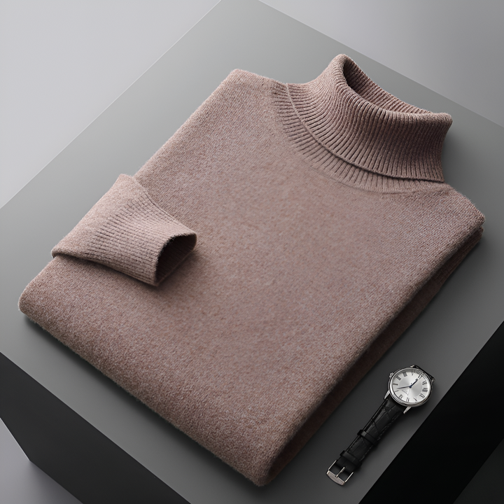 Maglione Collo Alto in Lana Fine per Uomo