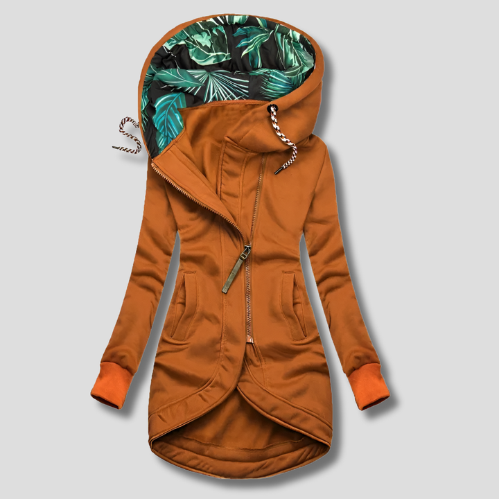 Giacca Zip-Up Stylish con Cappuccio per Donne