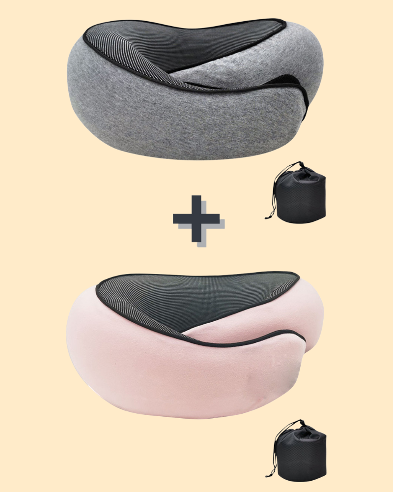Set di 2 cuscini da viaggio ergonomici in memory foam