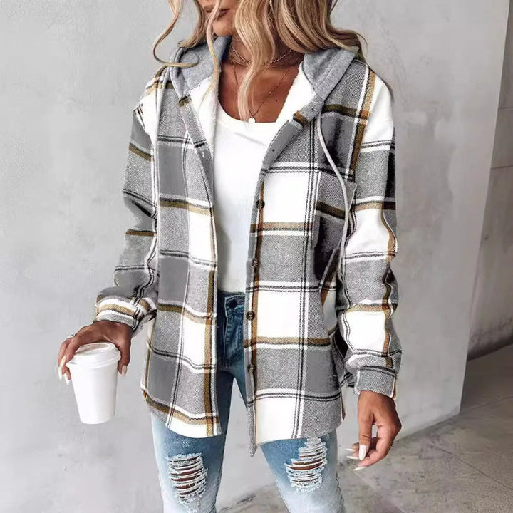 Giacca Hooded a Quadrati per Donne