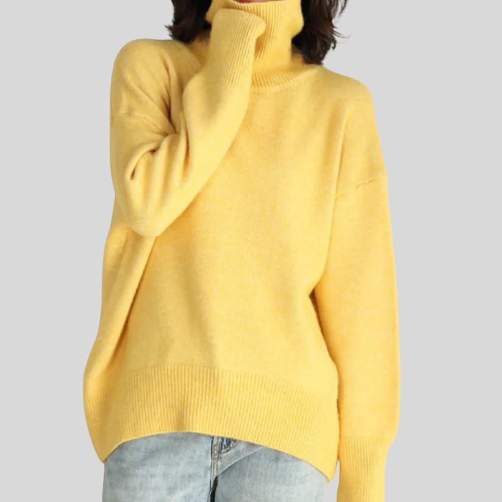 Maglione Collo Alto Moderno per Donna – Strato Elevato per il Freddo