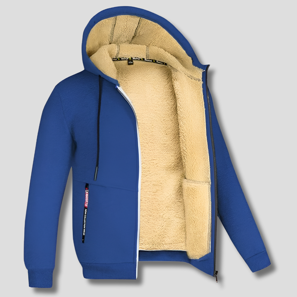 Felpa Pullover con Fodera in Pelliccia per Uomini