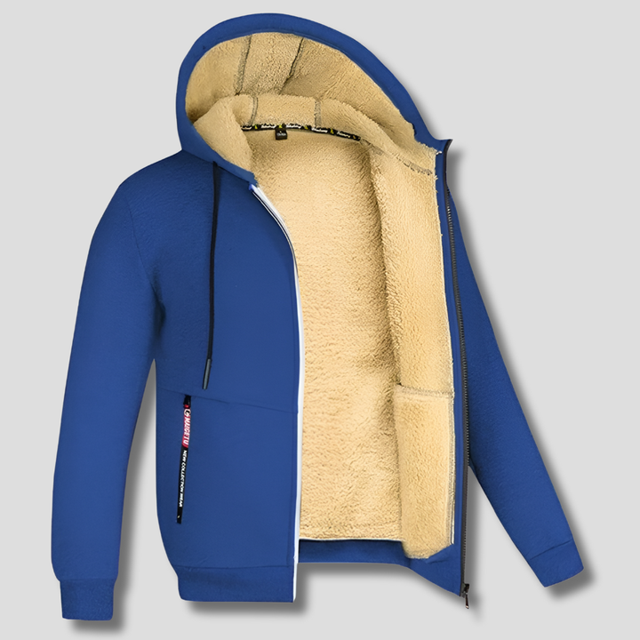 Felpa Pullover con Fodera in Pelliccia per Uomini