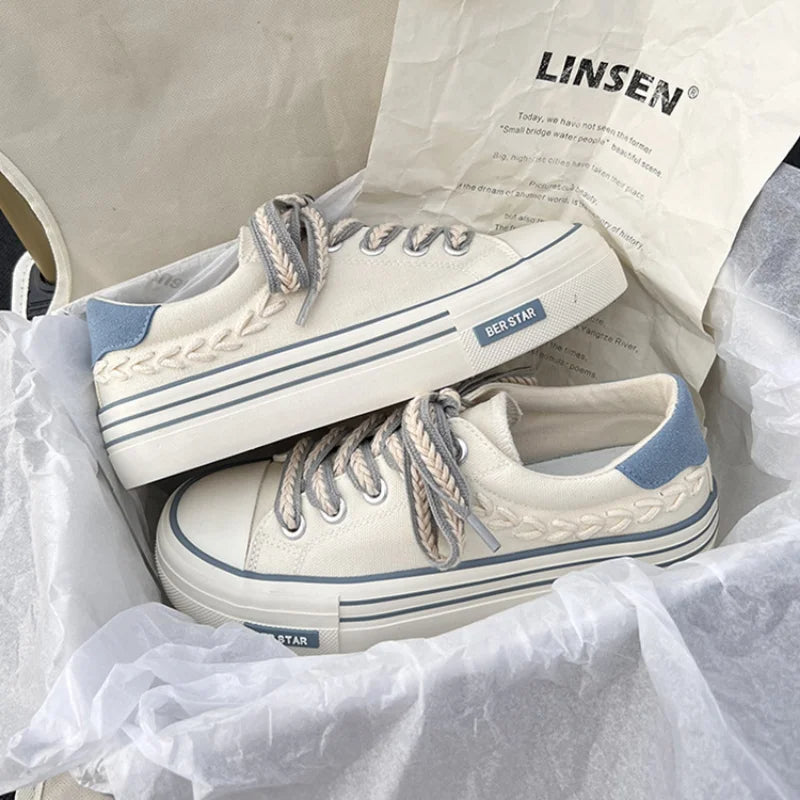 Sneakers in tela con suola platform