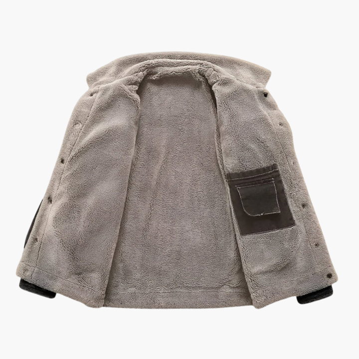 Giacca in denim foderata in pile da uomo sconto