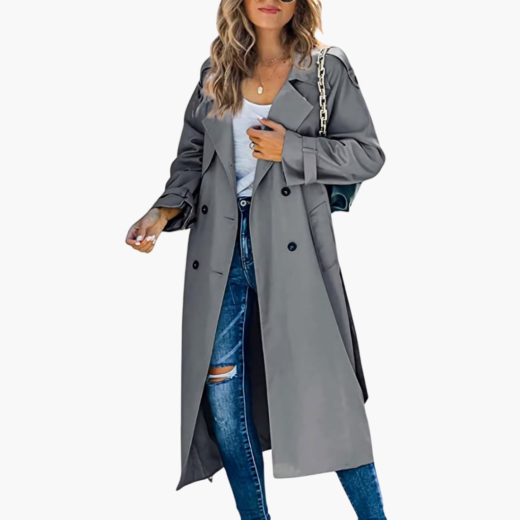Trench da donna con pattina a bottoni prezzo in saldo