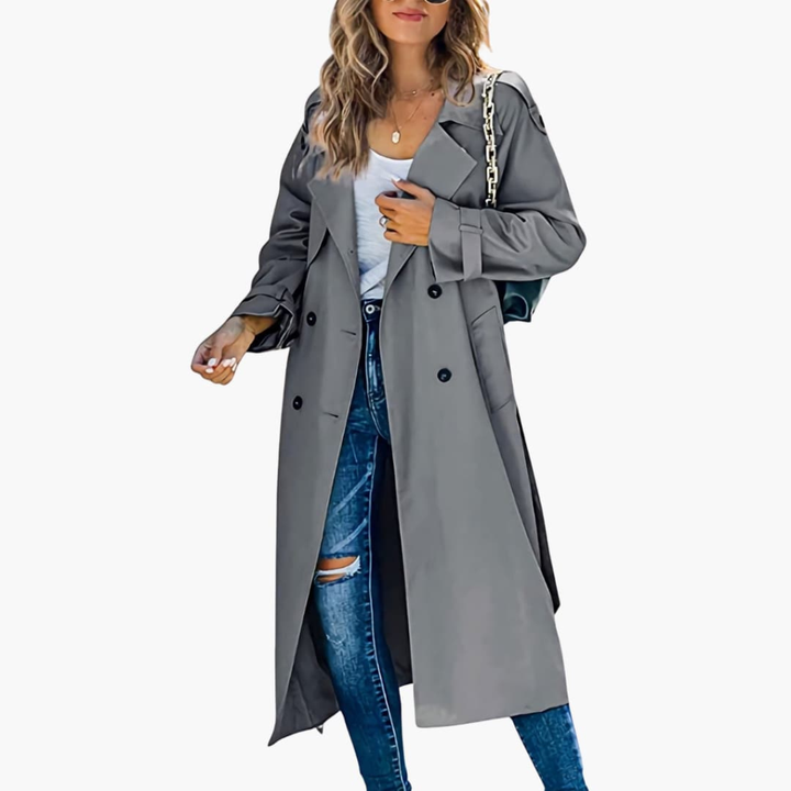 Trench da donna con pattina a bottoni prezzo in saldo