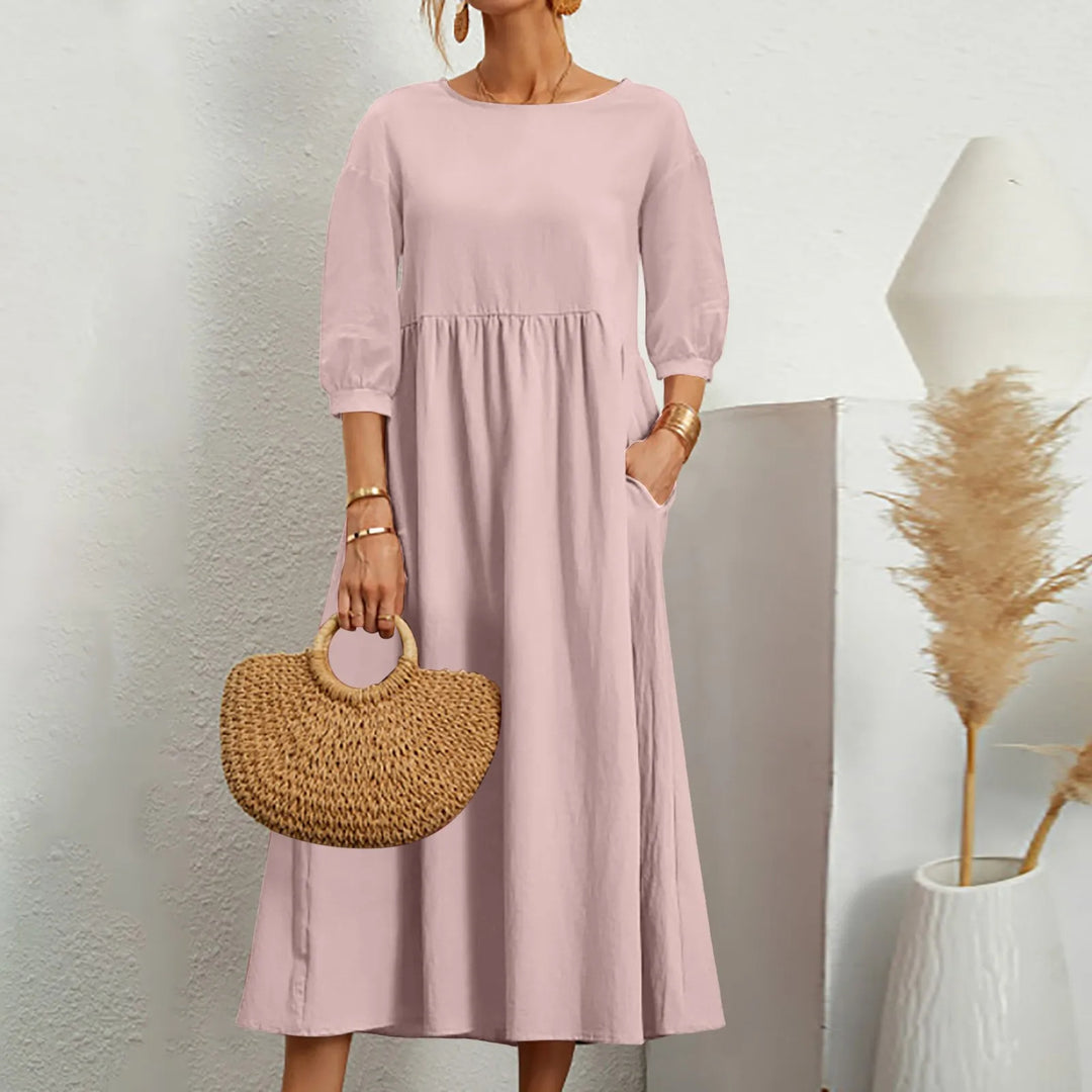 Abito midi patchwork dal taglio morbido da donna