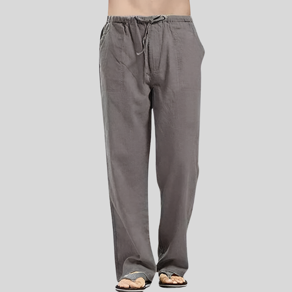 Pantaloni Uomo in Lino Traspirante con Vestibilità Oversized