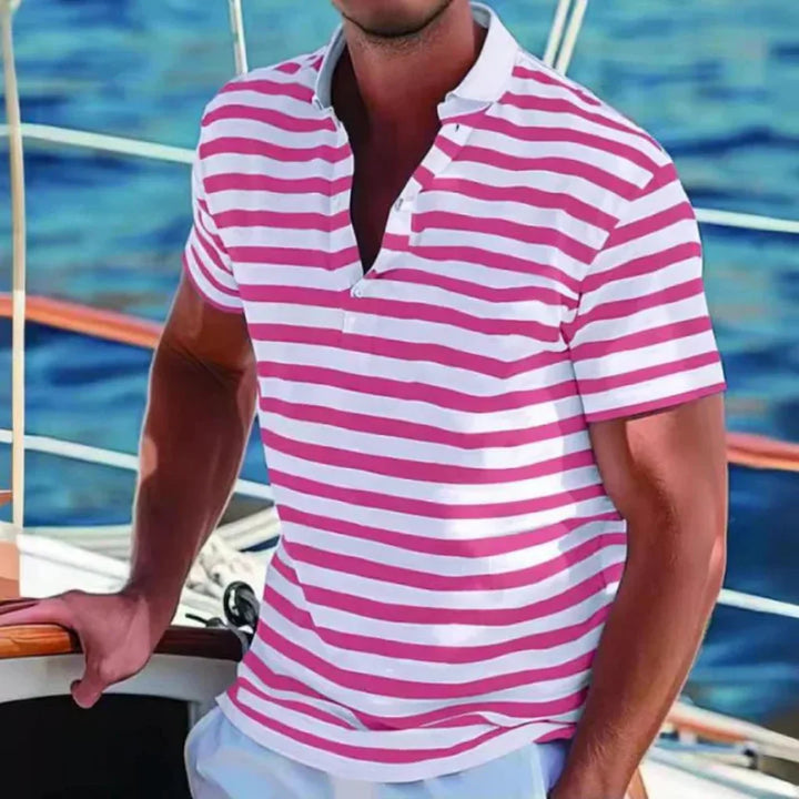 Polo Shirt a Strisce Retrò per Uomini