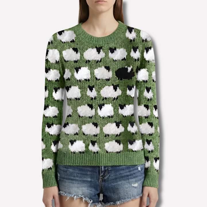 Maglione Stampa Albero di Natale Festivo
