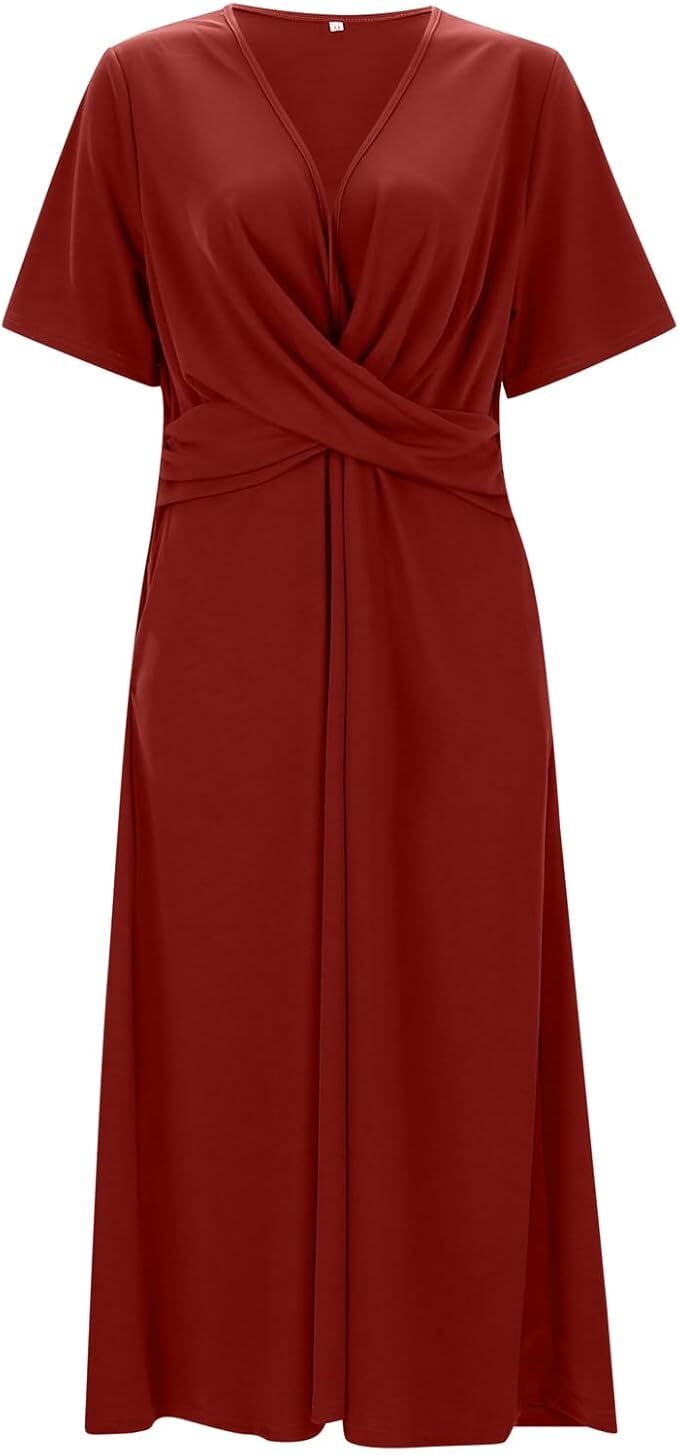 Abito vintage da donna con scollo a V e maniche corte: eleganza senza tempo per ogni occasione