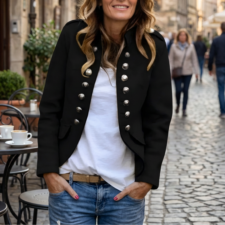 Giacca in Wool-like a Doppio Petto per Donne
