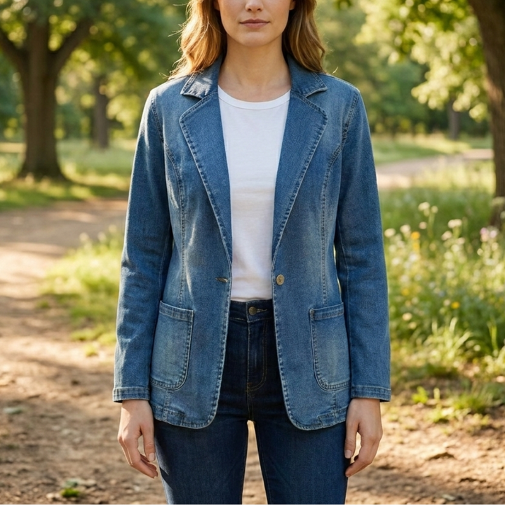 Blazer in Denim su Misura per Donne