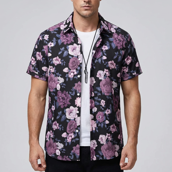 Camicia Hawaiana Stampa Fiore 3D per Uomo