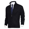 Cardigan lavorato a maglia con zip, colletto e tasche