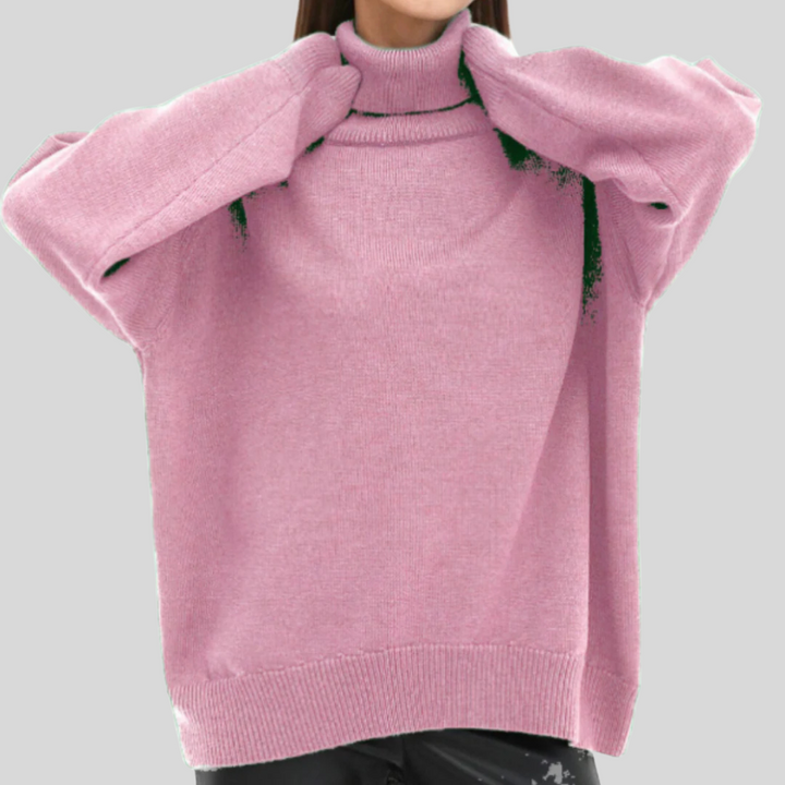 Maglione Collo Alto Moderno per Donna – Strato Elevato per il Freddo