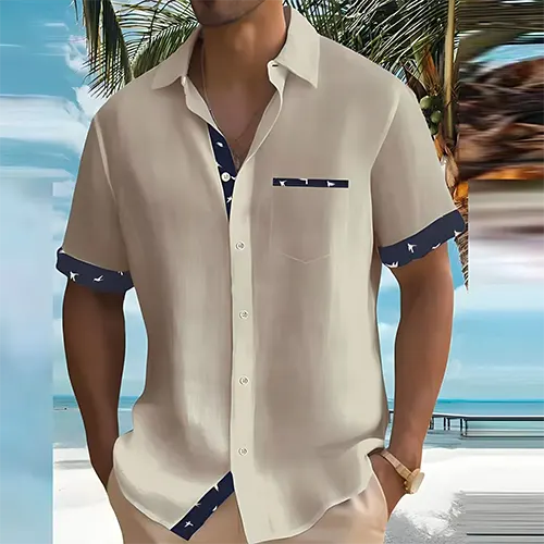 Liam – Camicia Estiva Uomo a Maniche Corte | Traspirante e Stilosa