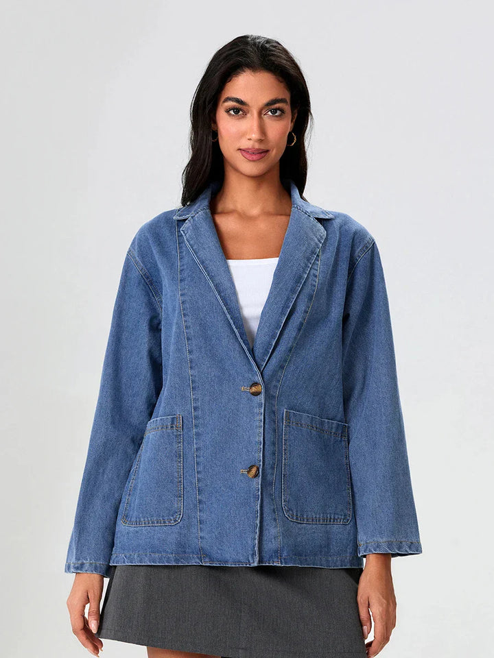 UrbanEdge – Blazer in denim con vestibilità classica