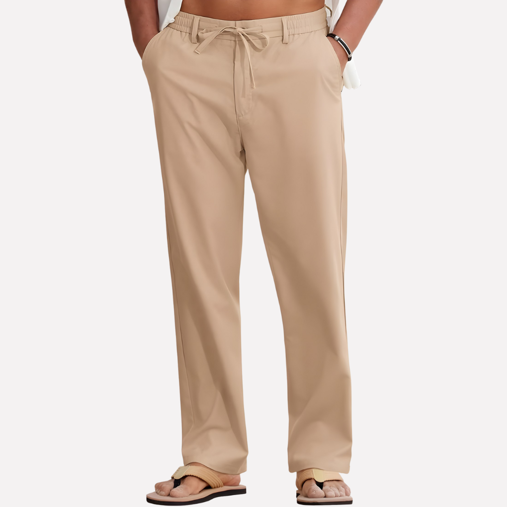 Pantaloni in Cotone e Lino da Uomo