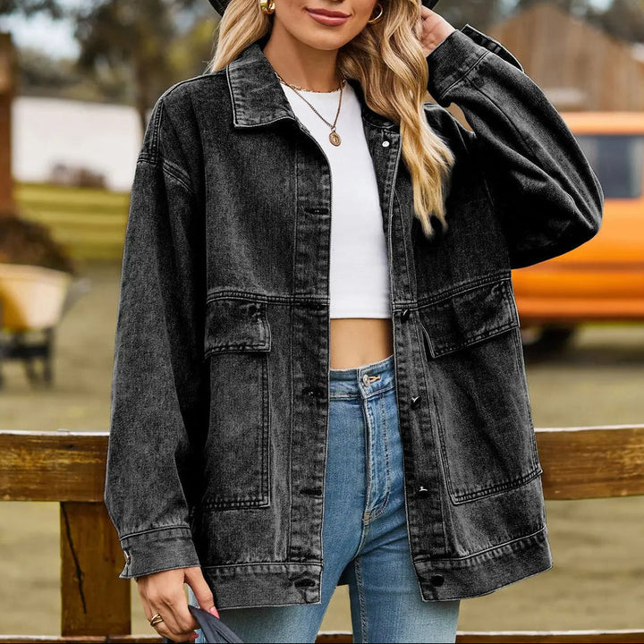 Giacca in Denim Classica Vintage per Donne
