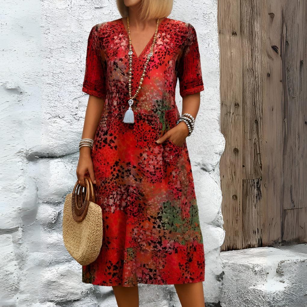Abito Midi Soft V‑Neck da Donna