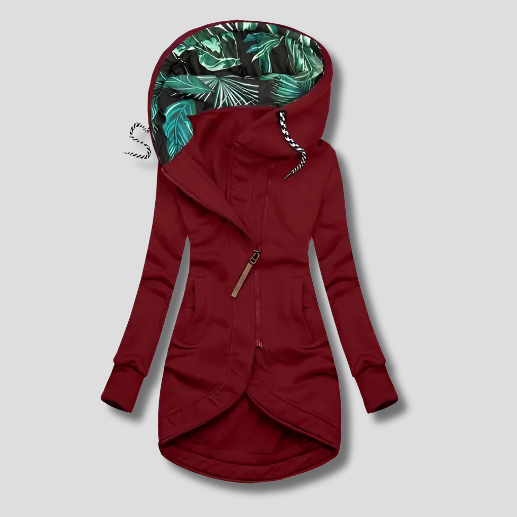 Giacca Zip-Up Stylish con Cappuccio per Donne
