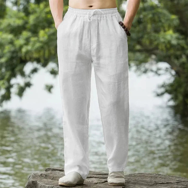 Pantaloni da spiaggia in lino da uomo per un comfort estivo senza pensieri
